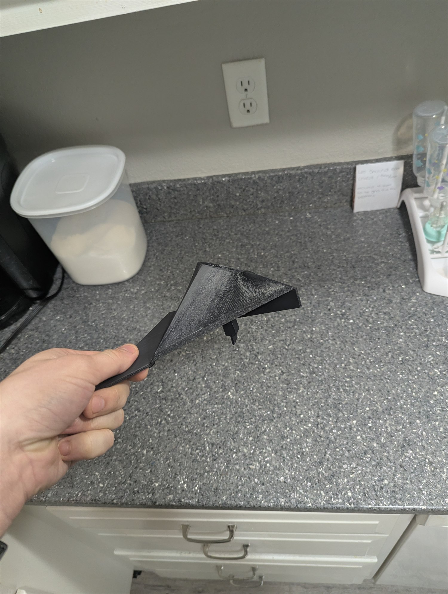 Back view of a black 3D-printed tweeter mount for a Honda Civic EG hatchback
