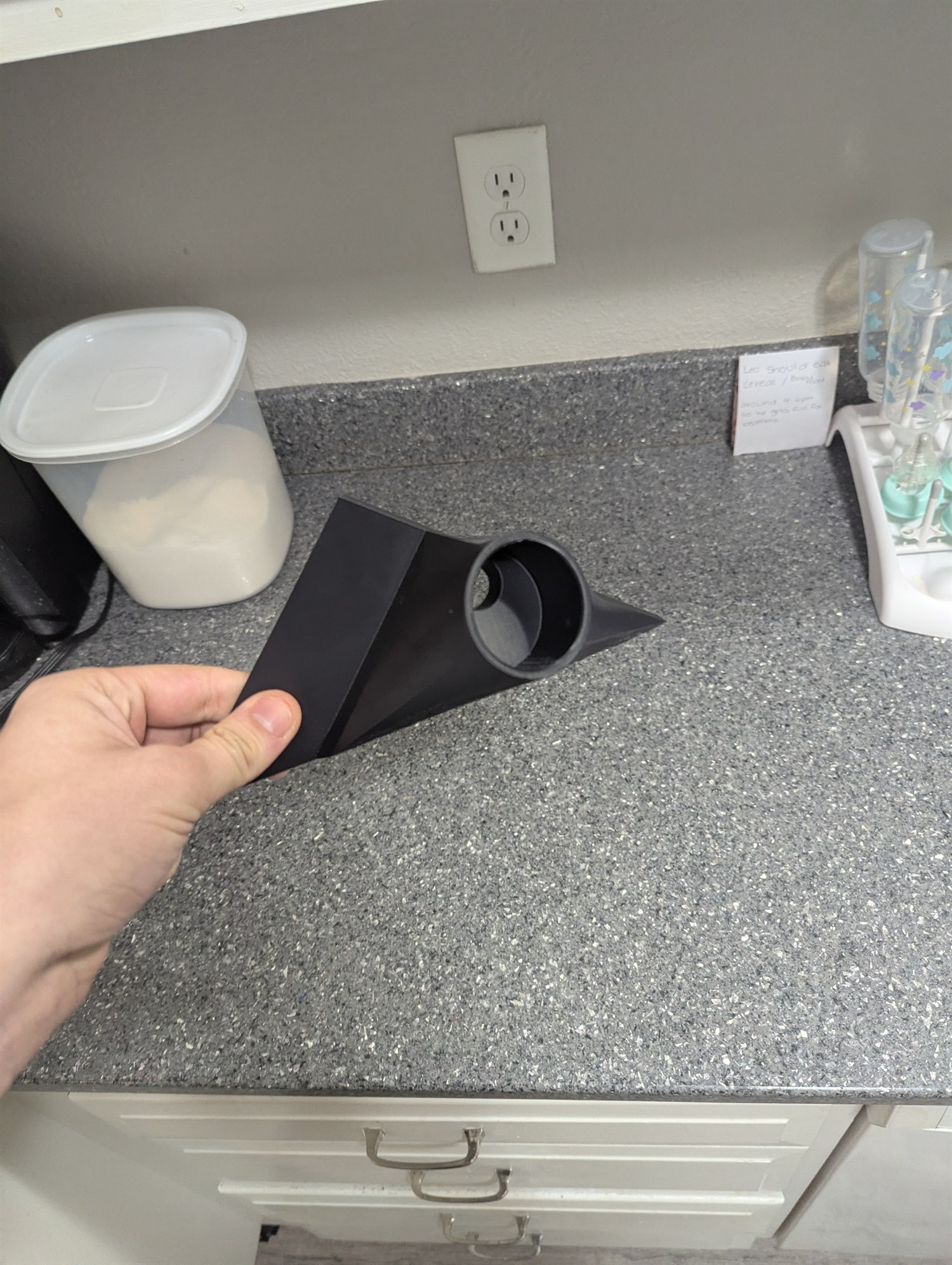 Front view of a black 3D-printed tweeter mount for a Honda Civic EG hatchback