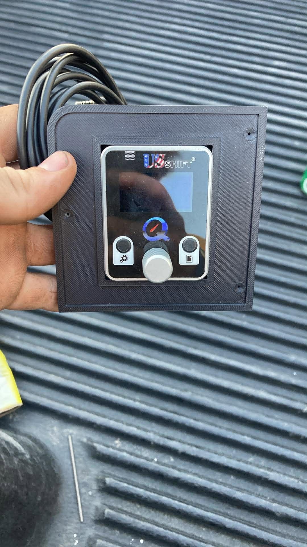 Customer-designed 3D-printed truck vent mount holding an LCD controller